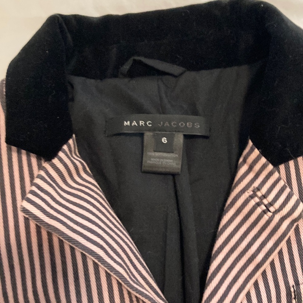 Marc Jacobs pinstripe jacket with velvet collar